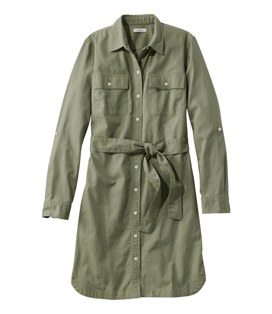 Button-Front Women's Signature Camp Shirt Dress