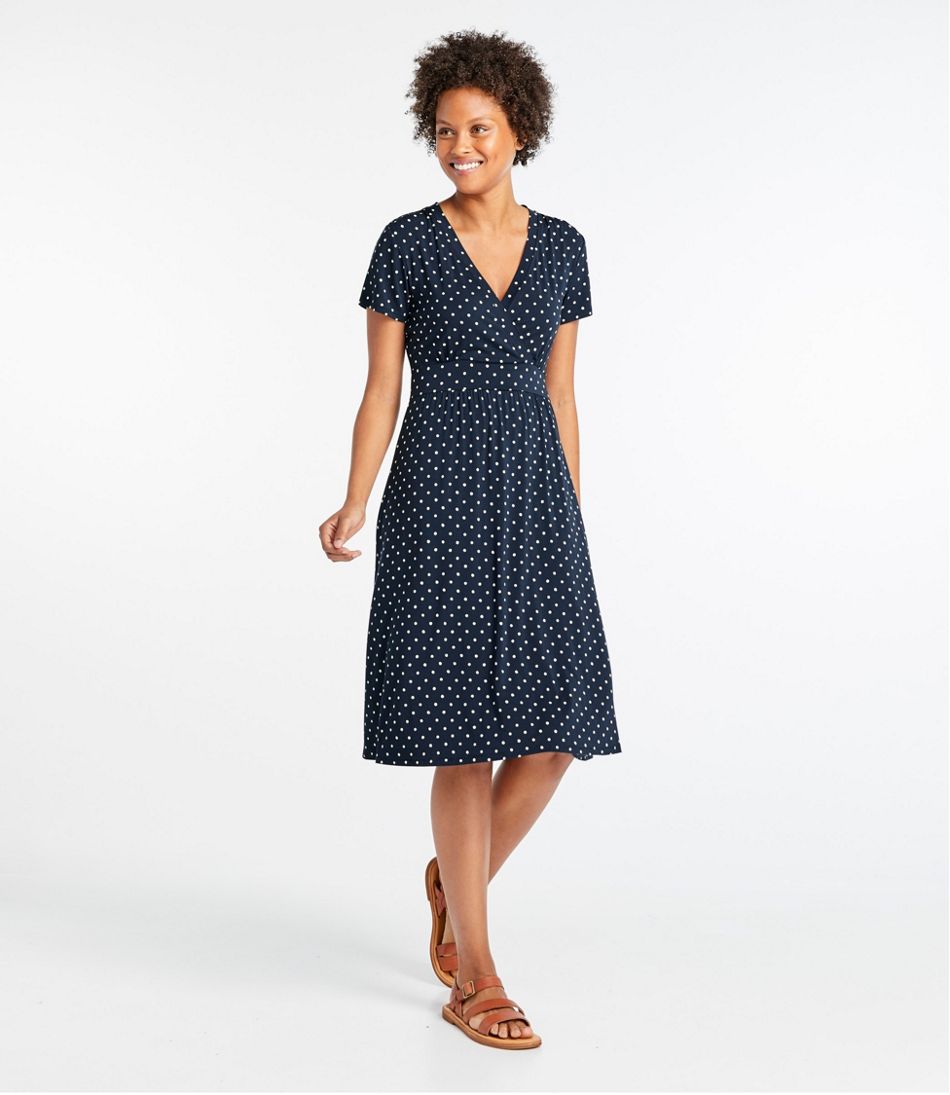 Women's Summer Knit Dress Short-Sleeve Print