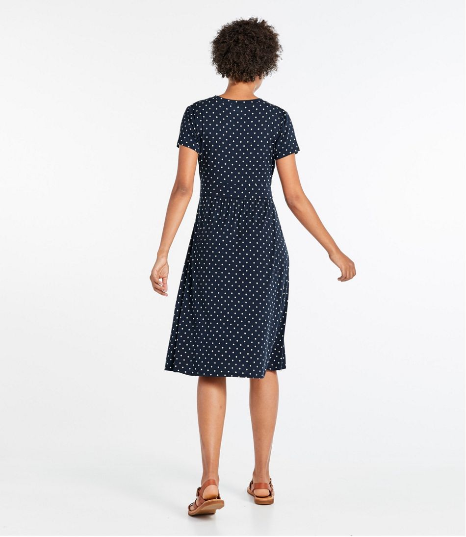 Women's Summer Knit Dress Short-Sleeve Print