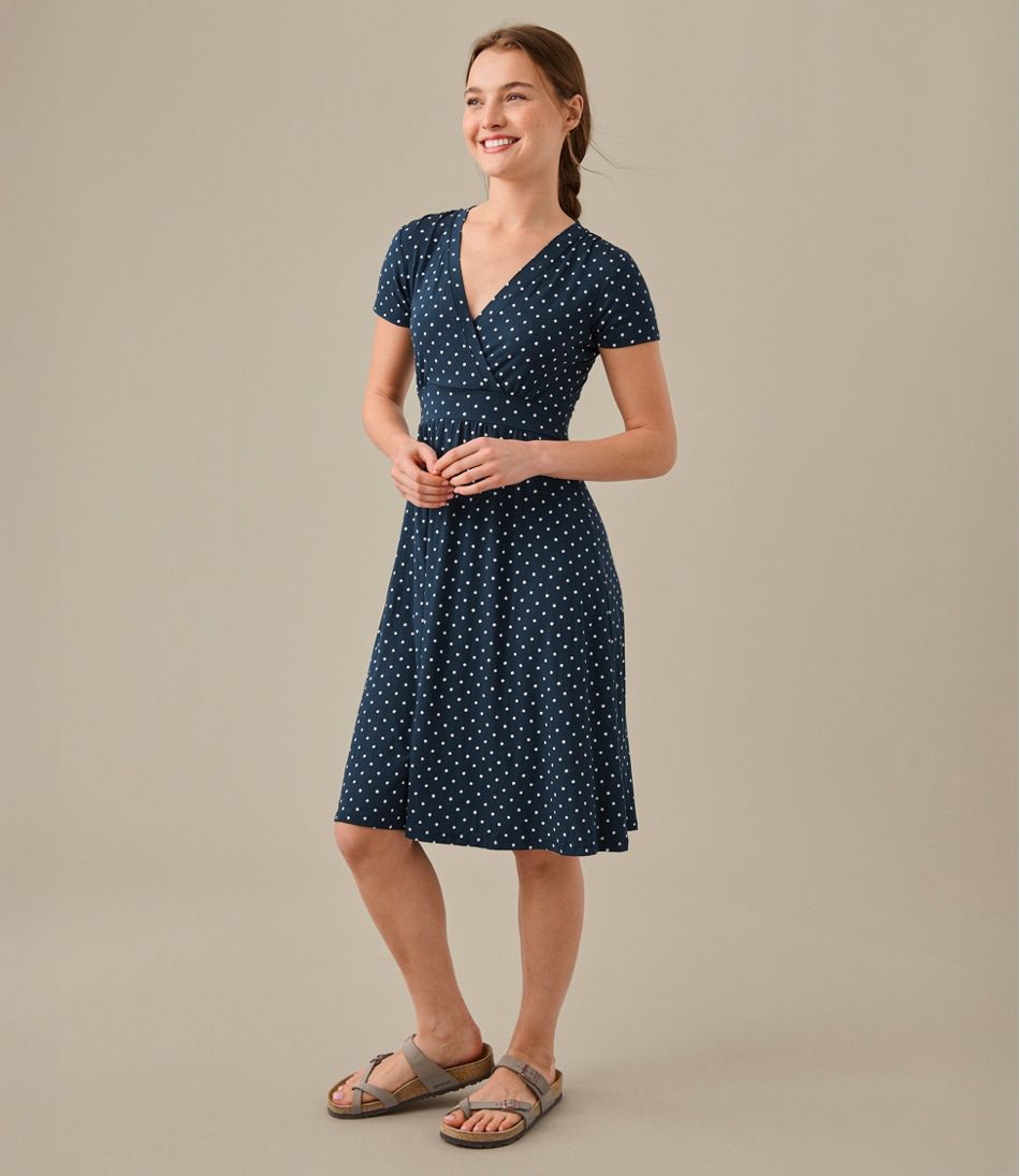 Women's Summer Knit Dress Short-Sleeve Print