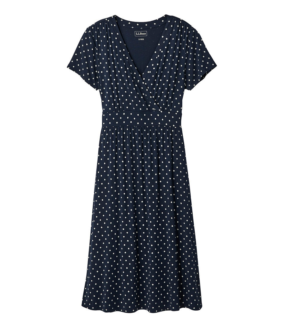 Women's Summer Knit Dress Short-Sleeve Print