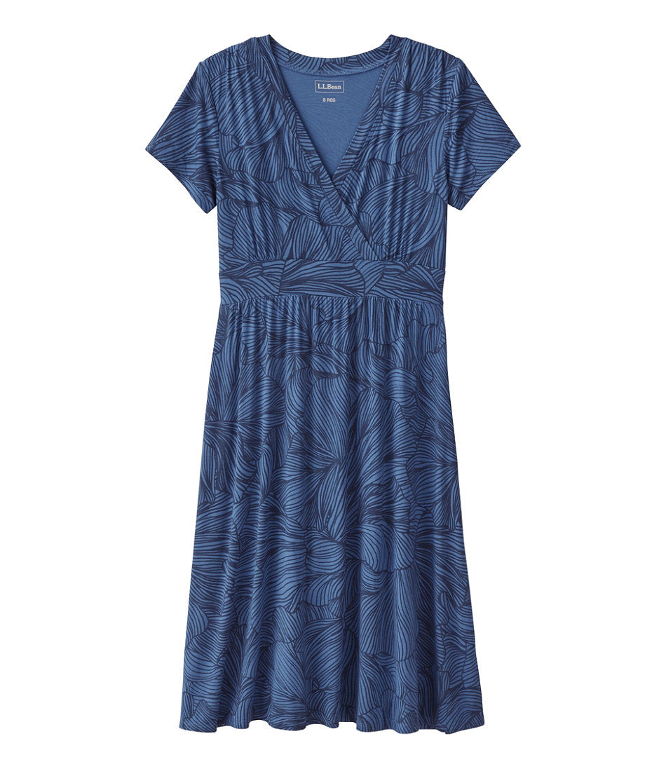 Women's Summer Knit Dress Short-Sleeve Print