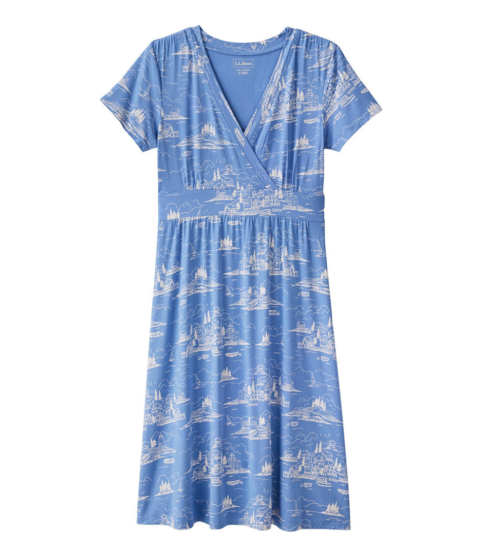 Women's Summer Knit Dress Short-Sleeve Print