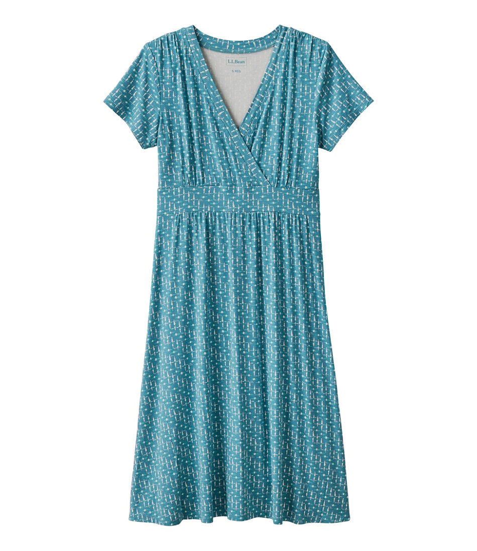 Women's Summer Knit Dress Short-Sleeve Print