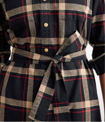 Button-Front Women's Signature Camp Flannel Shirt Dress
