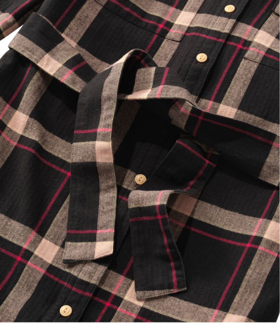 Button-Front Women's Signature Camp Flannel Shirt Dress