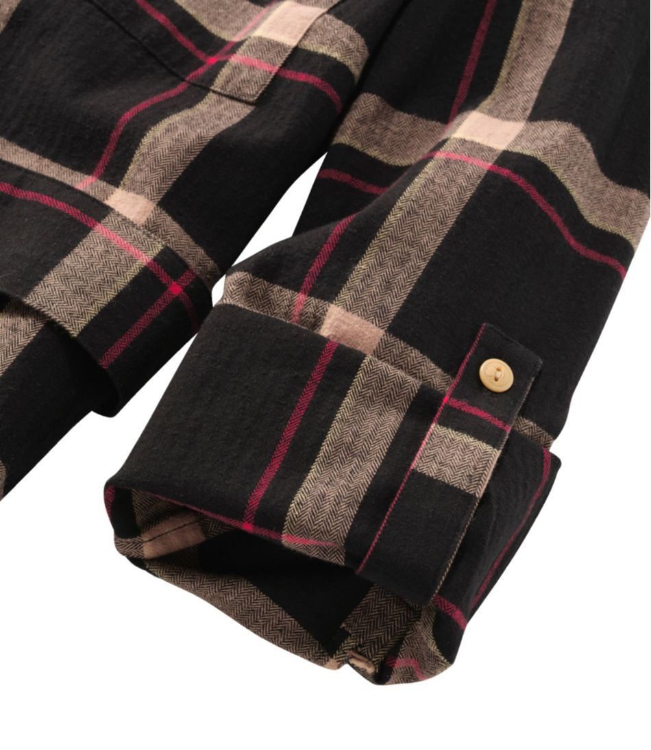 Button-Front Women's Signature Camp Flannel Shirt Dress