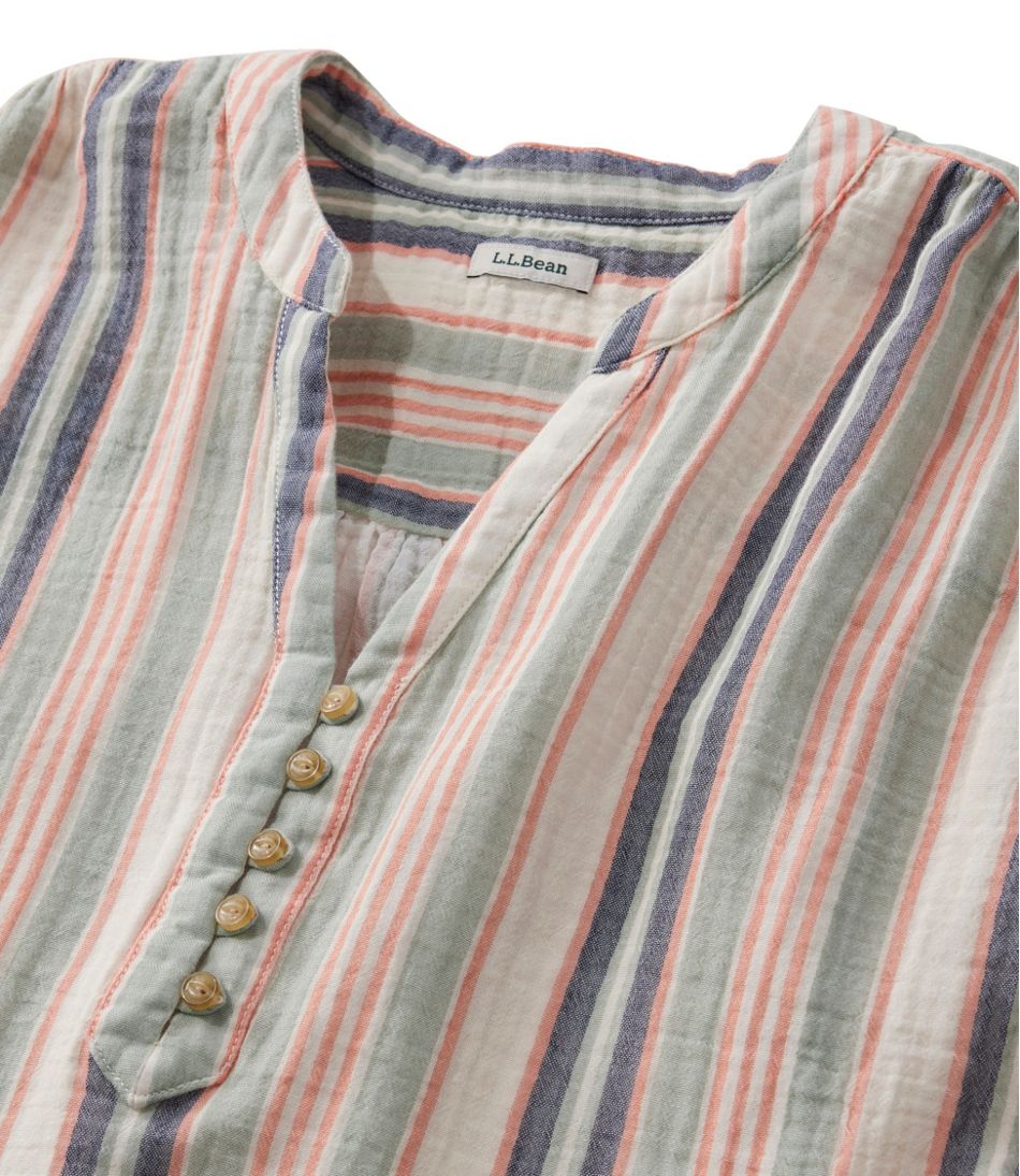 Women's Cloud Gauze Short-Sleeve Shift Dress Stripe