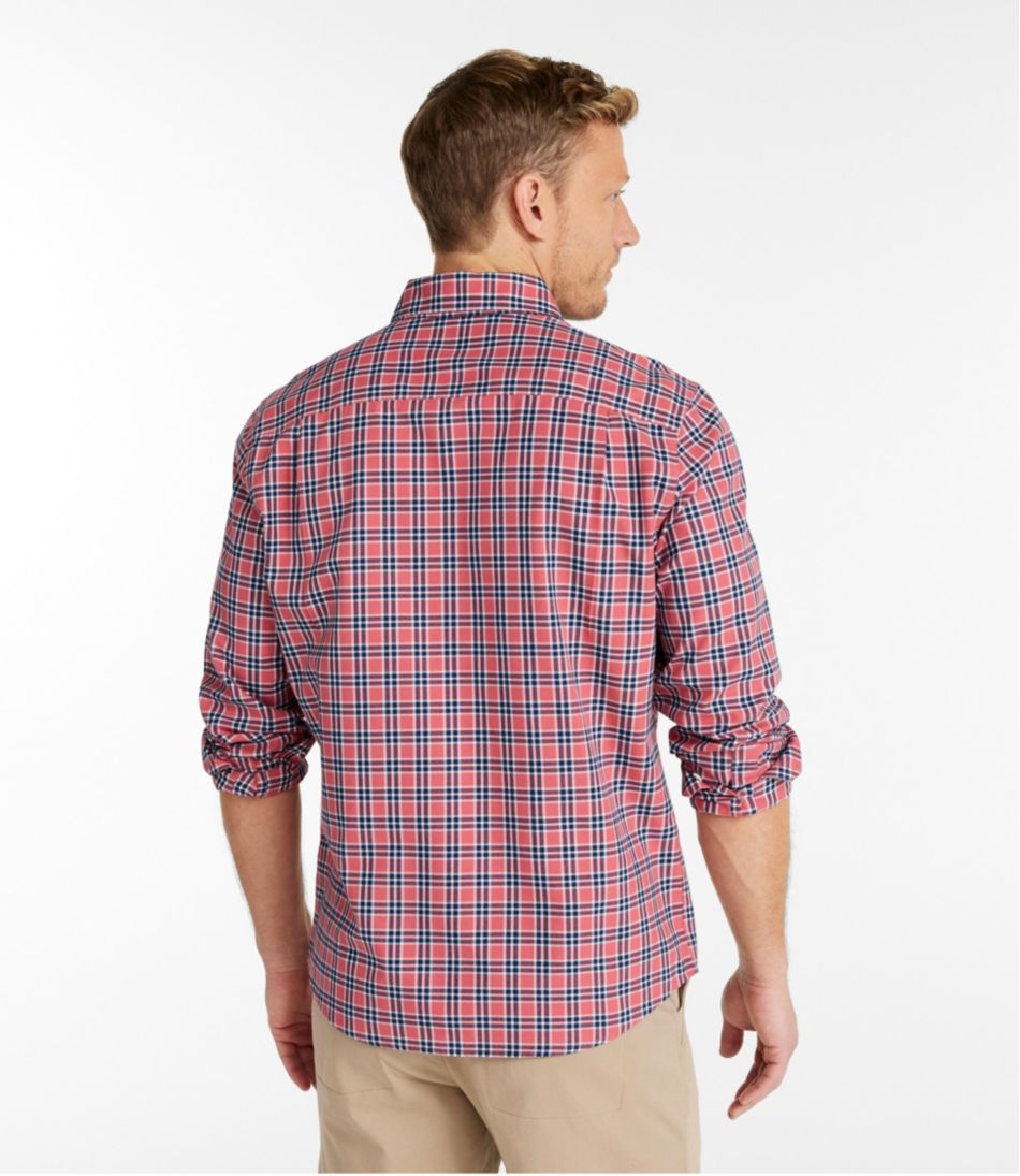 Men's Wrinkle-Free Ultrasoft Brushed Cotton Shirt Long-Sleeve Slightly Fitted Untucked Fit