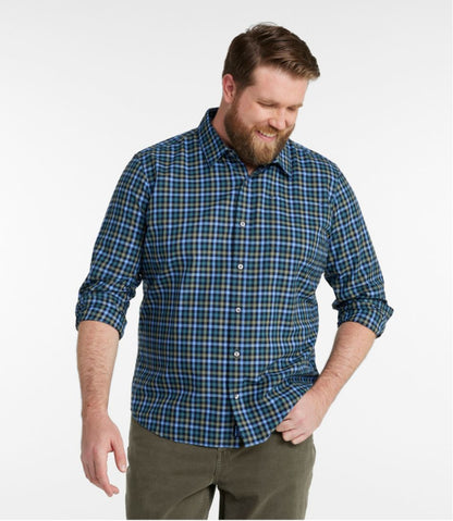 Men's Wrinkle-Free Ultrasoft Brushed Cotton Shirt, Long-Sleeve, Slightly Fitted Untucked Fit