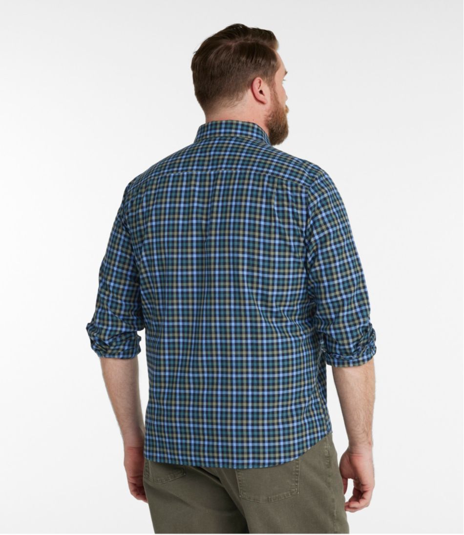 Men's Wrinkle-Free Ultrasoft Brushed Cotton Shirt Long-Sleeve Slightly Fitted Untucked Fit