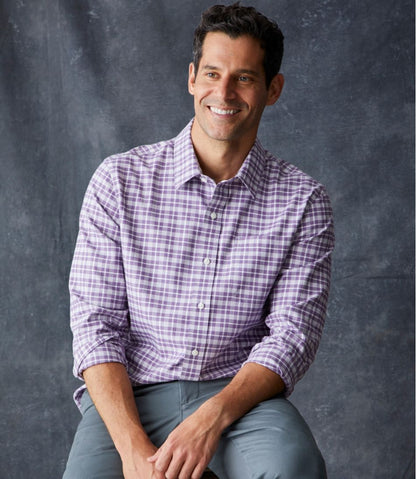 Men's Wrinkle-Free Ultrasoft Brushed Cotton Shirt, Long-Sleeve, Slightly Fitted Untucked Fit