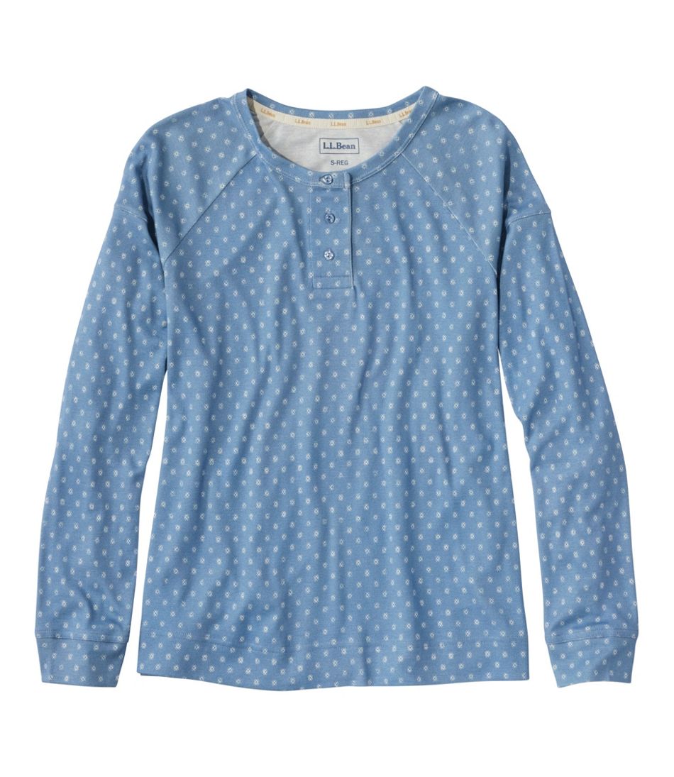 Long-Sleeve Henley Print Women's Restorative Sleepwear