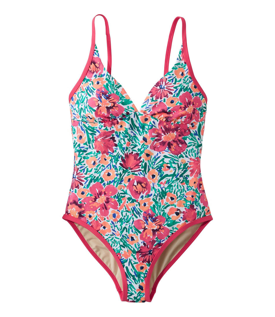 Women's Coastal Essentials Swimwear V-Neck Tanksuit Print