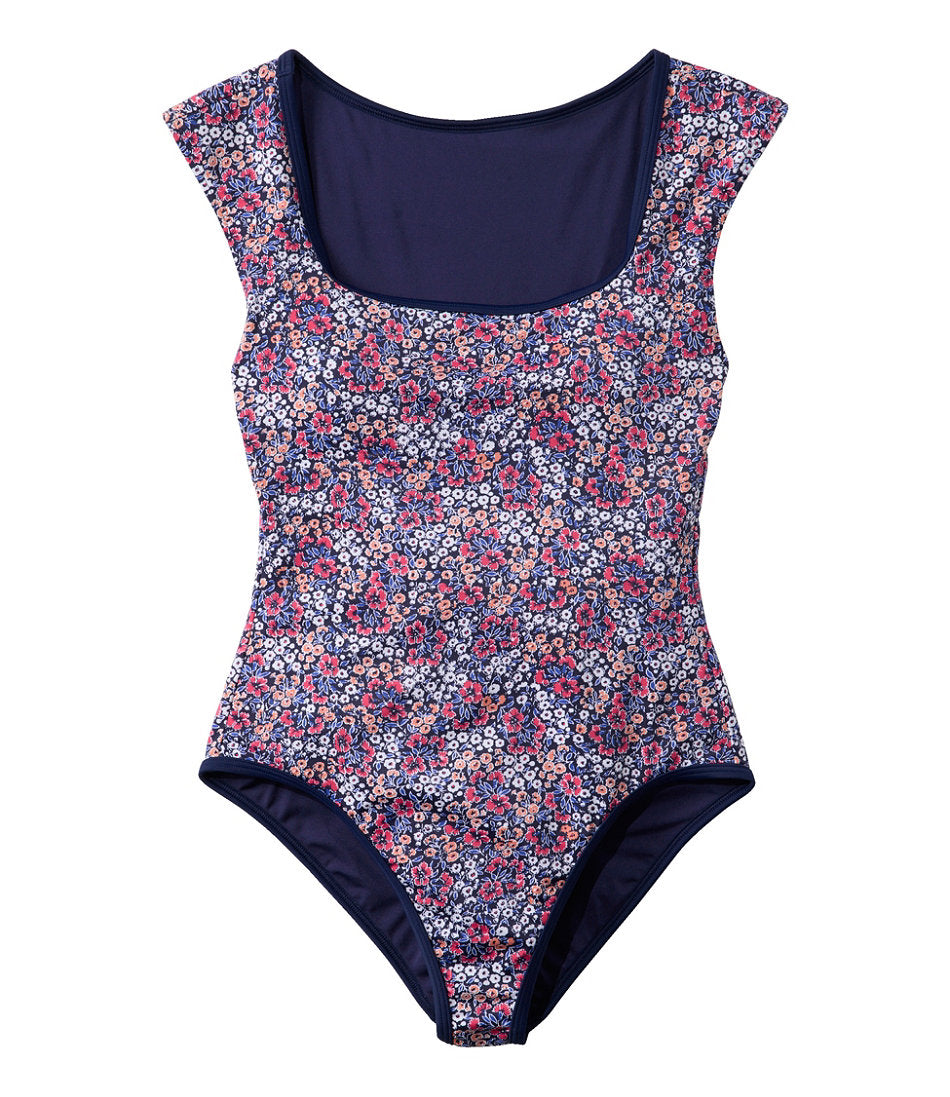 Squareneck Tanksuit Print Women's Coastal Essentials Swimwear