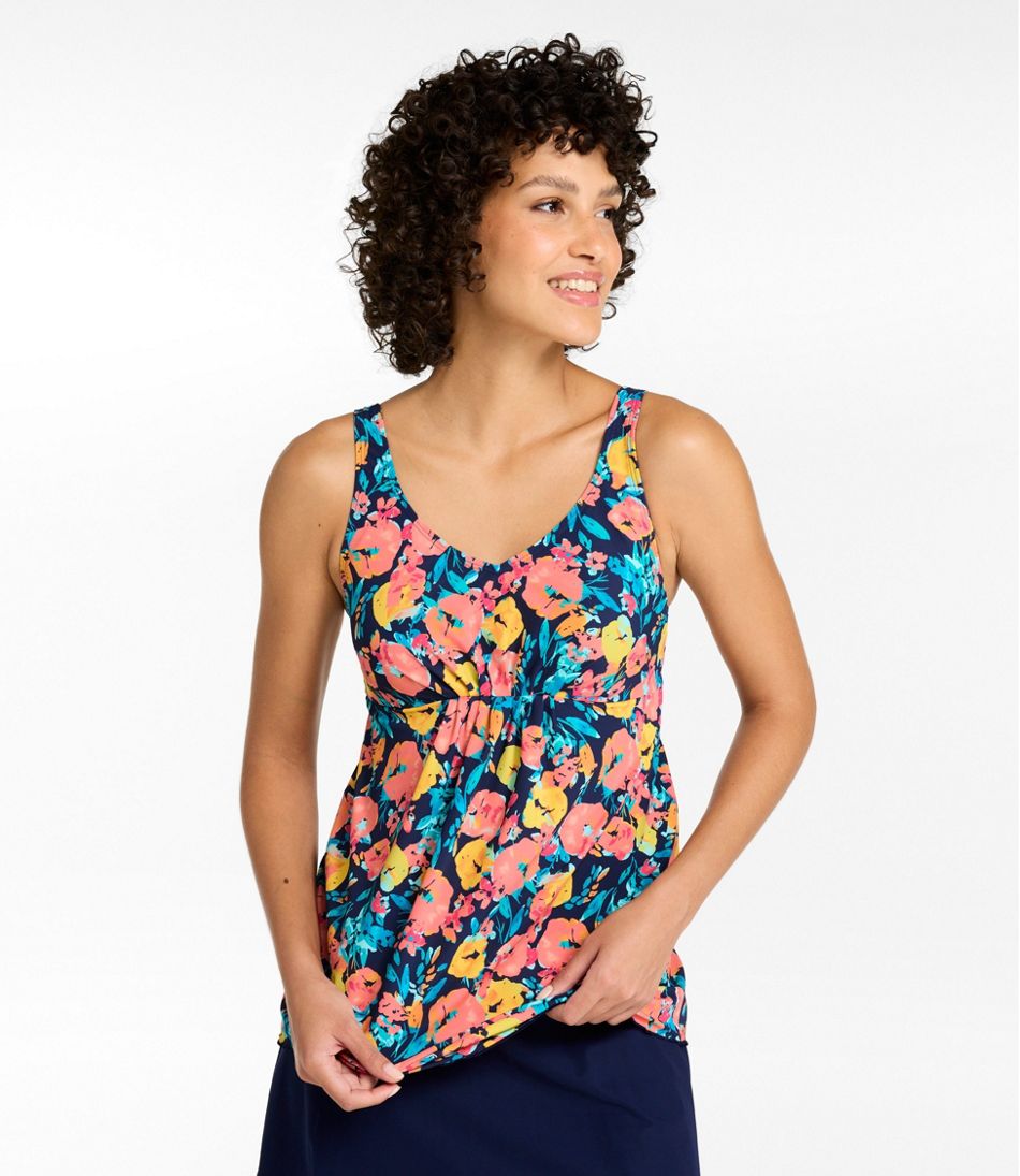 Soft-Drape Tankini Top Print Women's Shaping Swimwear