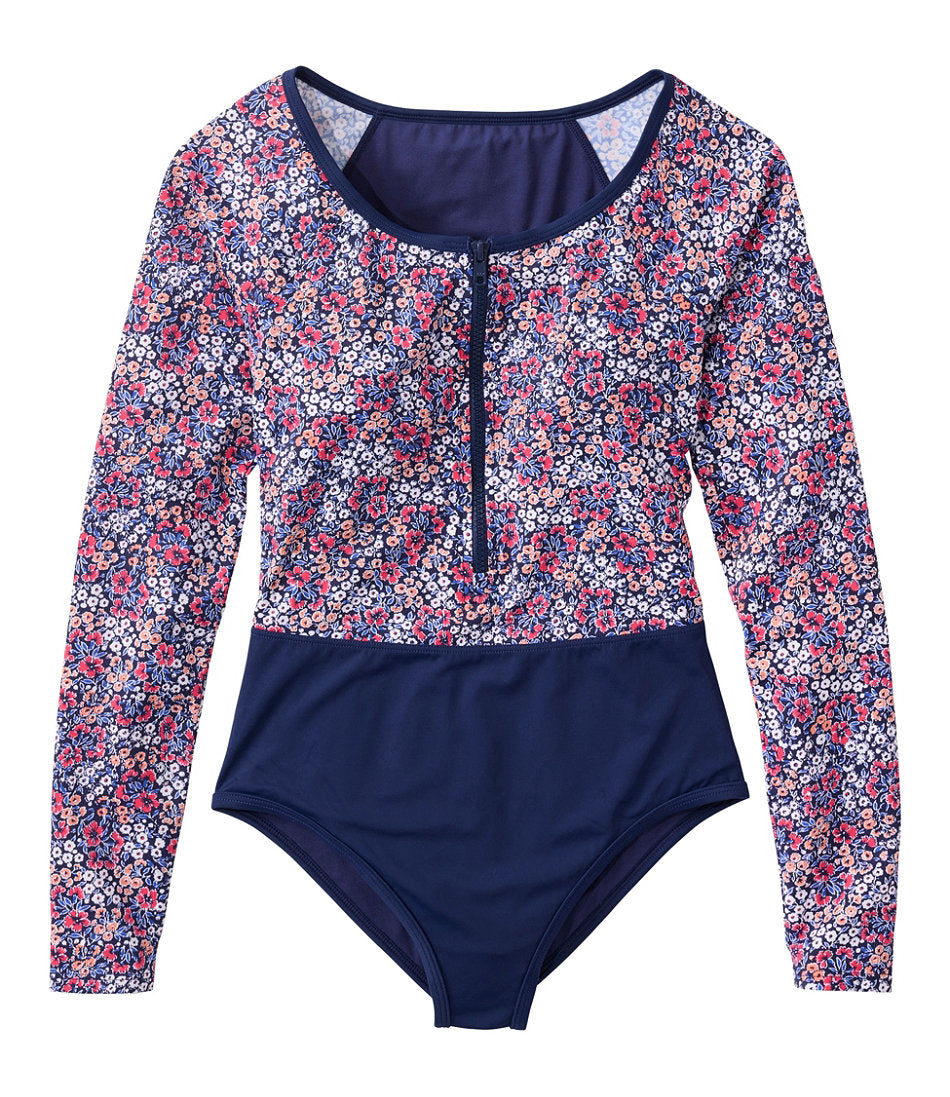 Women's Coastal Essentials Swimwear Long-Sleeve Tanksuit Print