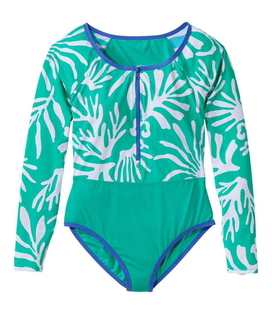 Women's Coastal Essentials Swimwear Long-Sleeve Tanksuit Print
