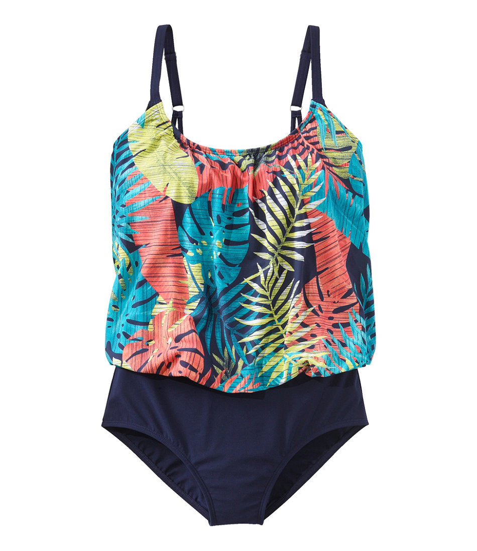 Women's Shaping Swimwear Blouson Tanksuit Print