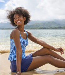 Squareneck Tankini Top Print Women's New Currents Swimwear