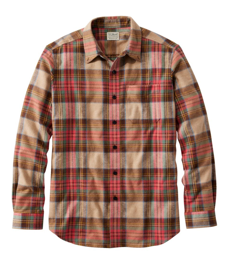 Men's Scotch Plaid Flannel Shirt Traditional Fit