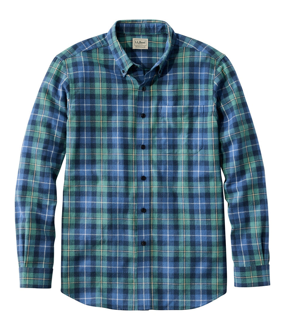 Men's Scotch Plaid Flannel Shirt Traditional Fit