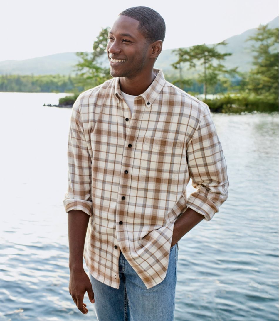 Slightly Fitted Men's Scotch Plaid Flannel Shirt
