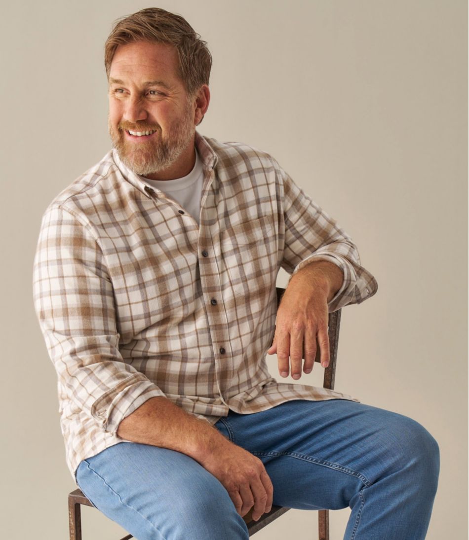 Slightly Fitted Men's Scotch Plaid Flannel Shirt