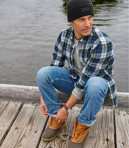 Men's Scotch Plaid Flannel Shirt, Slightly Fitted