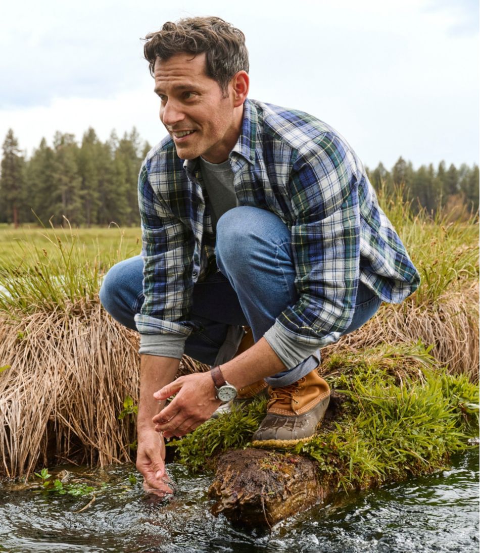 Slightly Fitted Men's Scotch Plaid Flannel Shirt