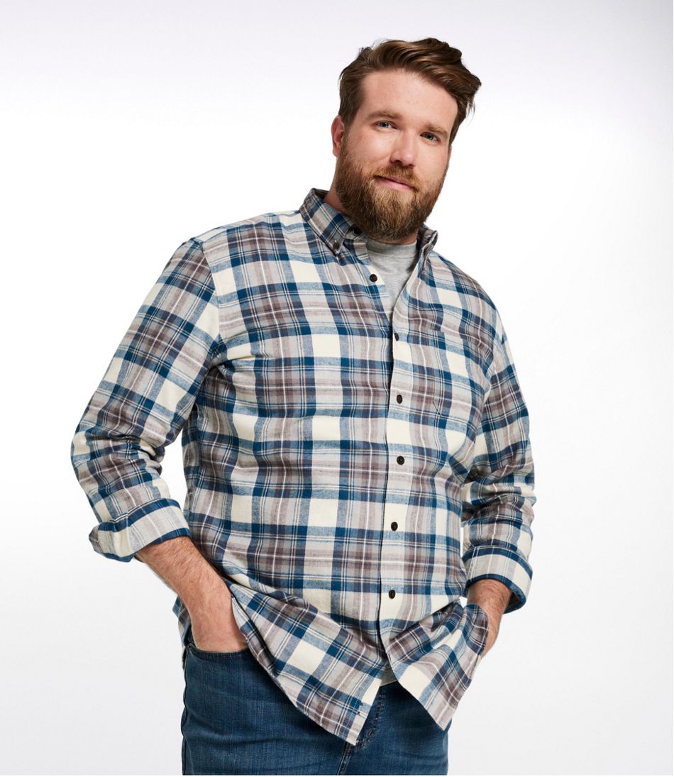 Men's Scotch Plaid Flannel Shirt, Slightly Fitted
