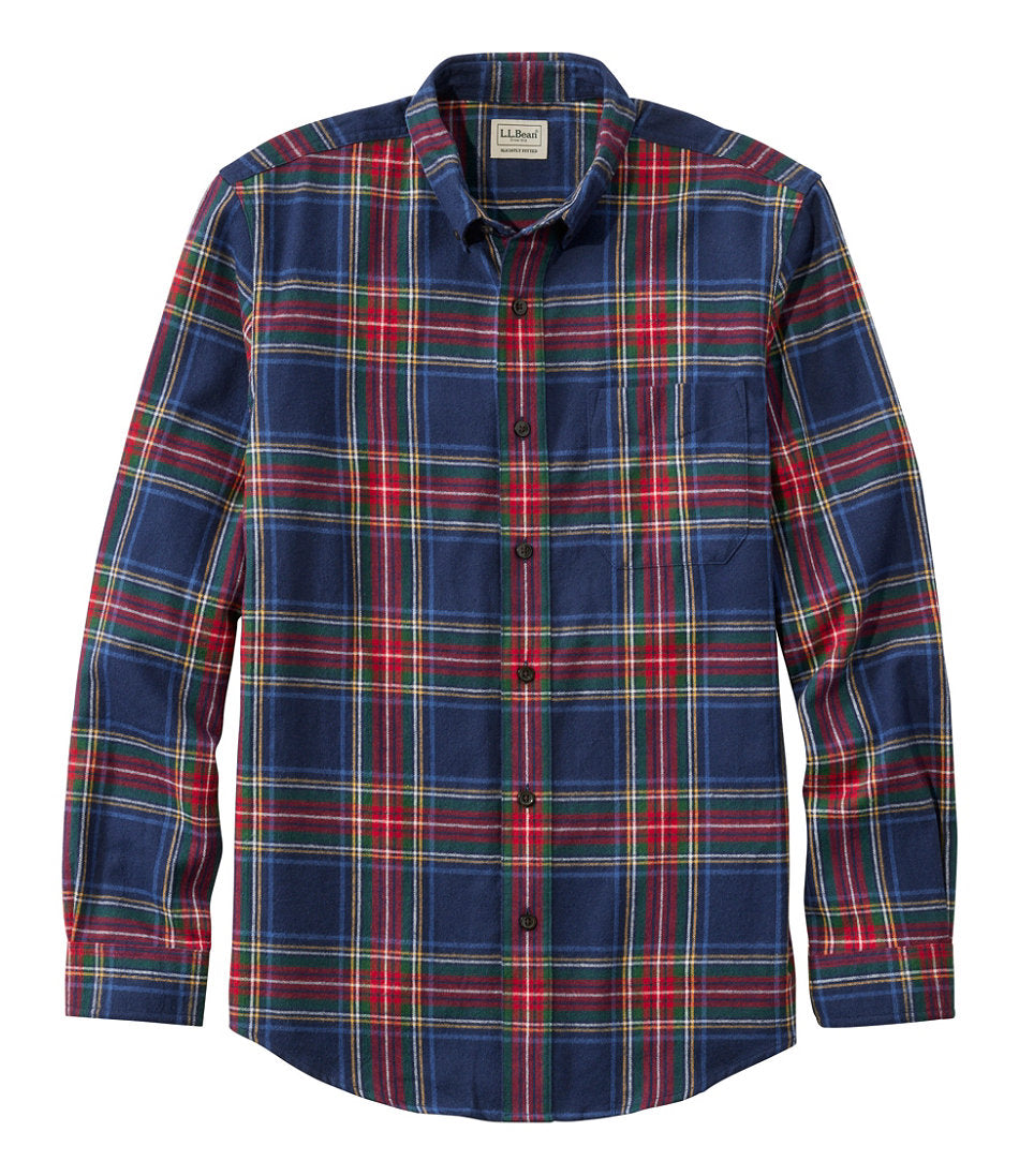 Men's Scotch Plaid Flannel Shirt Slightly Fitted