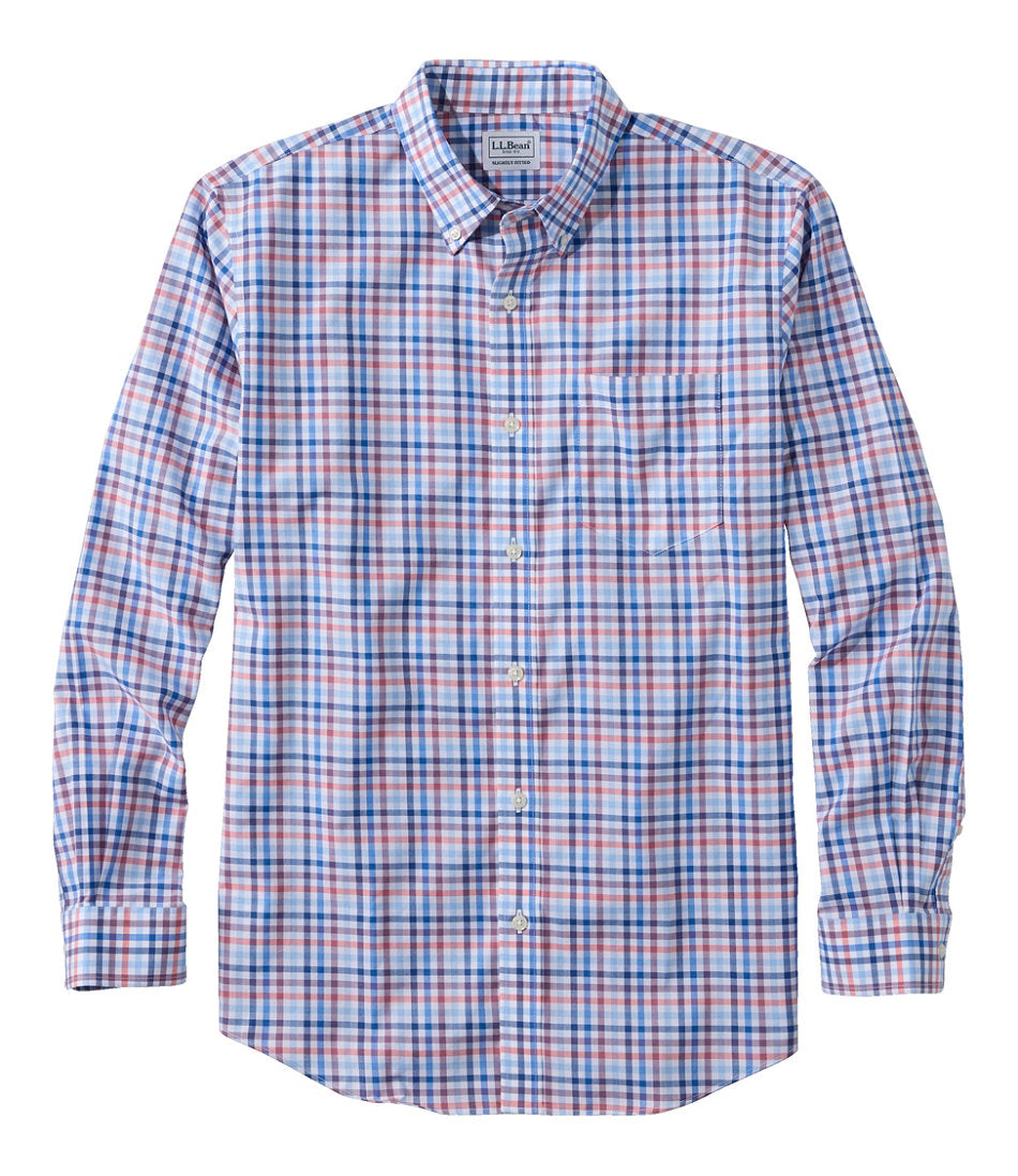 Men's Wrinkle-Free Kennebunk Sport Shirt Slightly Fitted Check