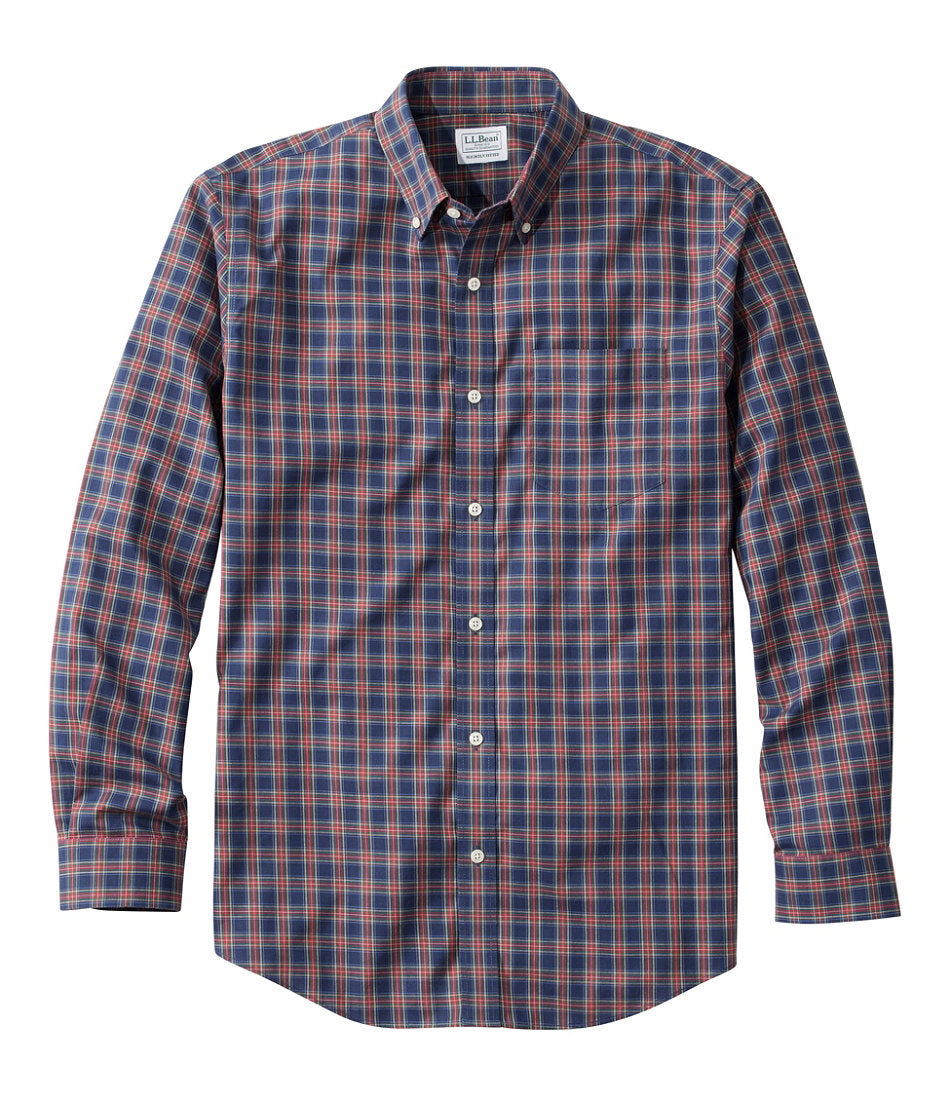 Men's Wrinkle-Free Kennebunk Sport Shirt Slightly Fitted Check
