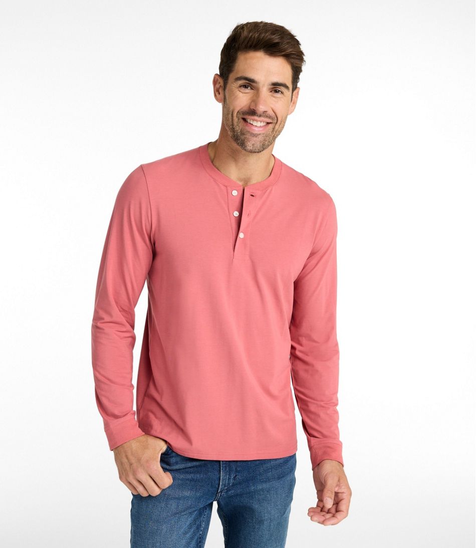 Long-Sleeve Henley Men's Comfort Stretch Performance® Pima Tee