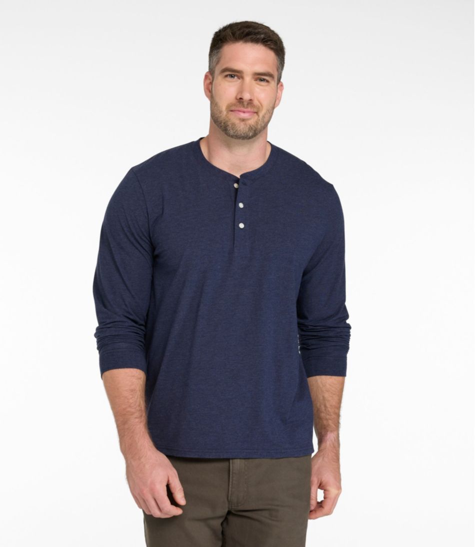 Long-Sleeve Henley Men's Comfort Stretch Performance® Pima Tee