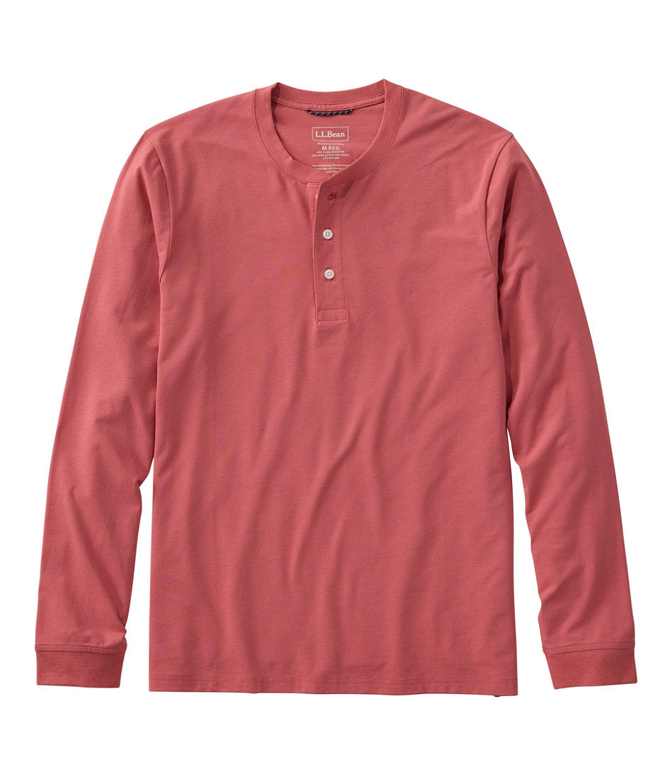 Long-Sleeve Henley Men's Comfort Stretch Performance® Pima Tee