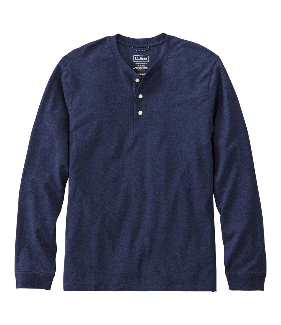 Long-Sleeve Henley Men's Comfort Stretch Performance® Pima Tee