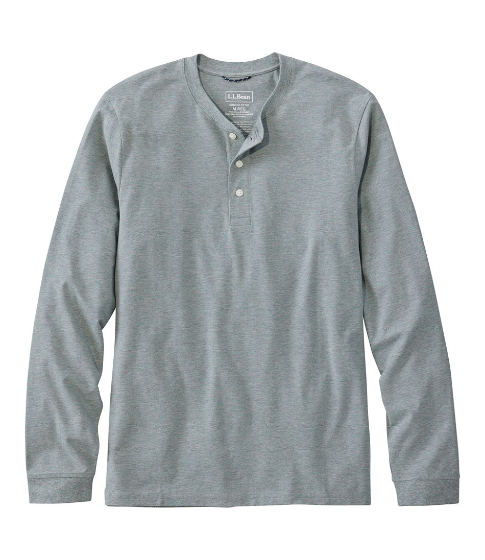Long-Sleeve Henley Men's Comfort Stretch Performance® Pima Tee