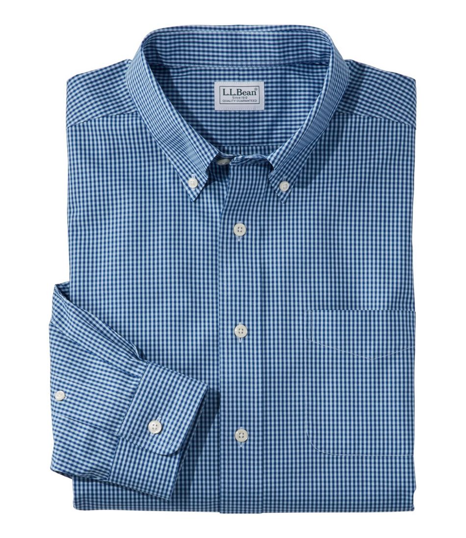 Men's Wrinkle-Free Pinpoint Oxford Cloth Shirt Traditional Fit Tattersall