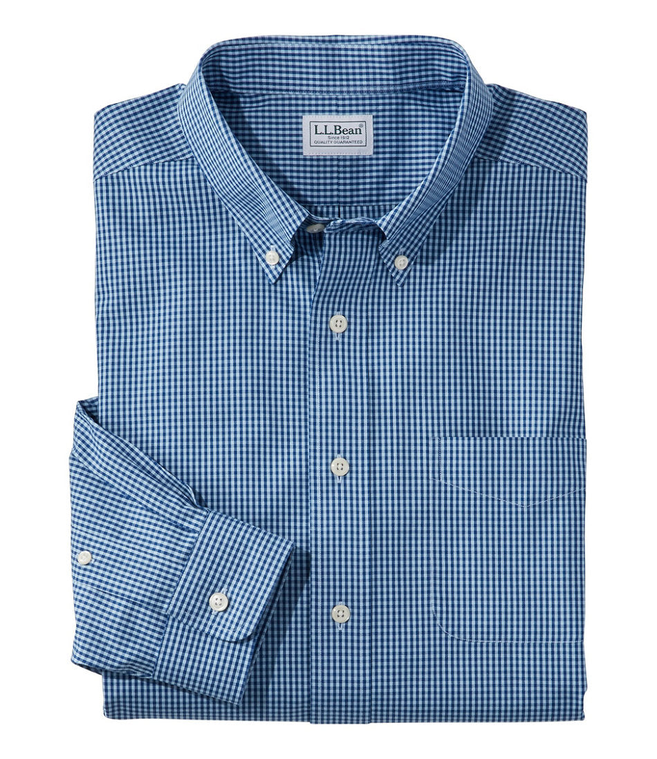 Men's Wrinkle-Free Pinpoint Oxford Cloth Shirt Traditional Fit Tattersall