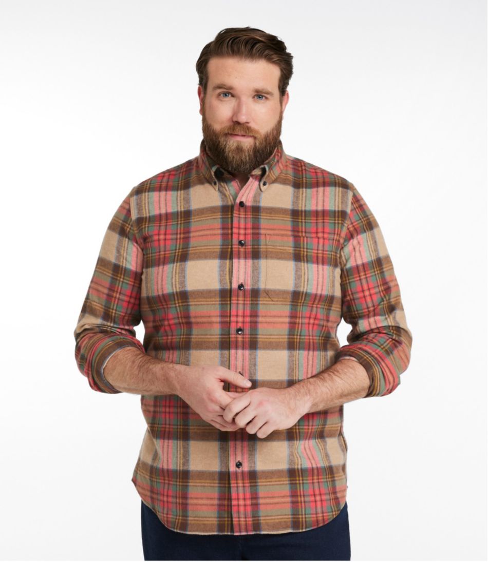 Men's Scotch Plaid Flannel Shirt Slim Fit