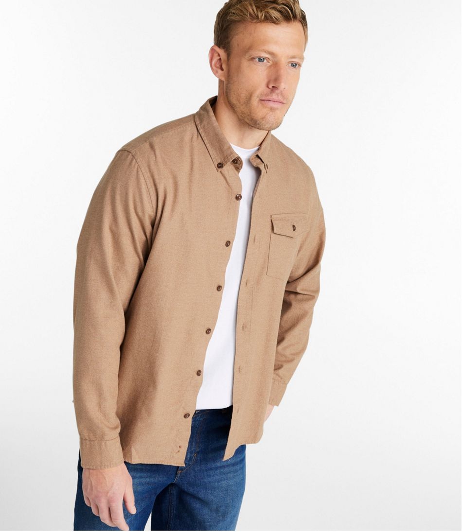 Men's Brushed Jaspé Twill Shirt Traditional Untucked Fit