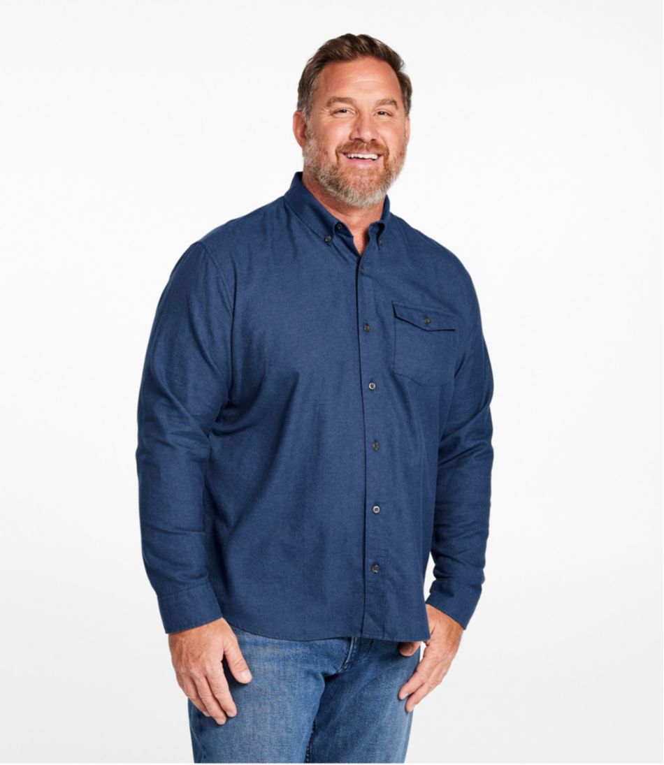 Men's Brushed Jaspé Twill Shirt Traditional Untucked Fit
