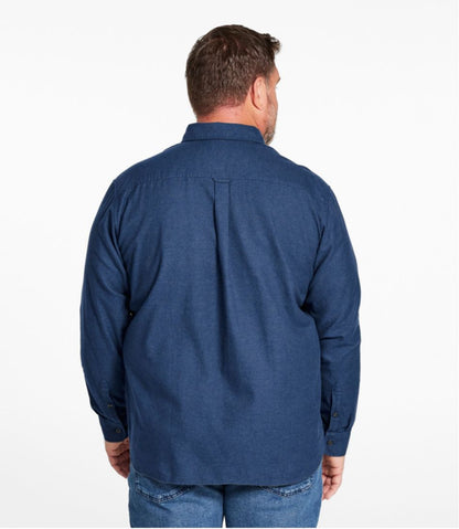 Men's Brushed Jaspé Twill Shirt, Traditional Untucked Fit