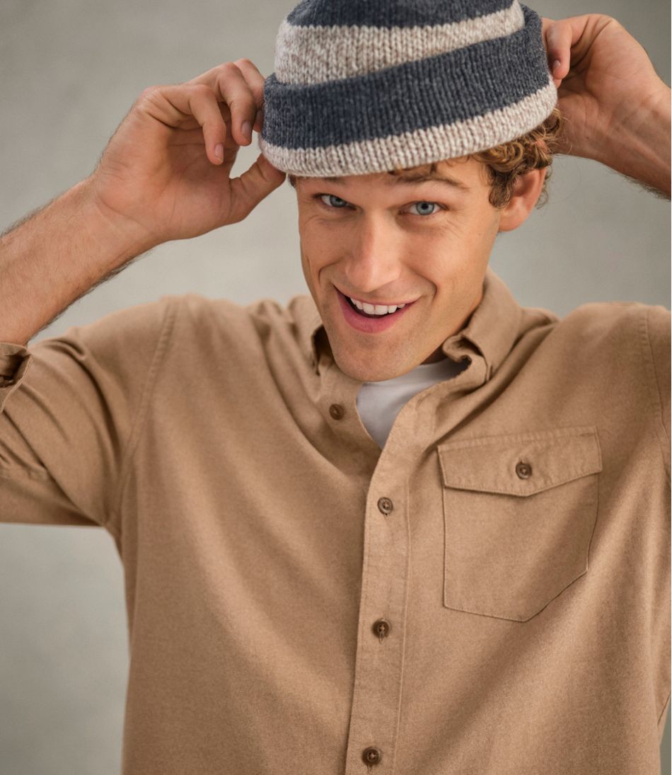 Men's Brushed Jaspé Twill Shirt Traditional Untucked Fit