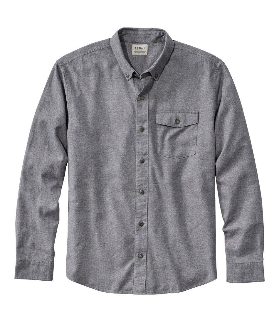 Men's Brushed Jaspé Twill Shirt Traditional Untucked Fit