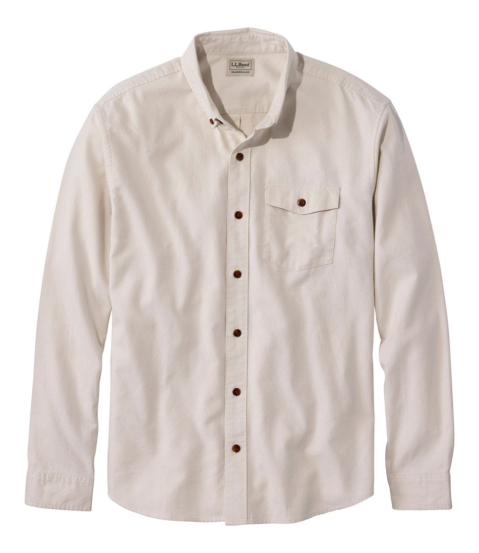 Men's Brushed Jaspé Twill Shirt Traditional Untucked Fit