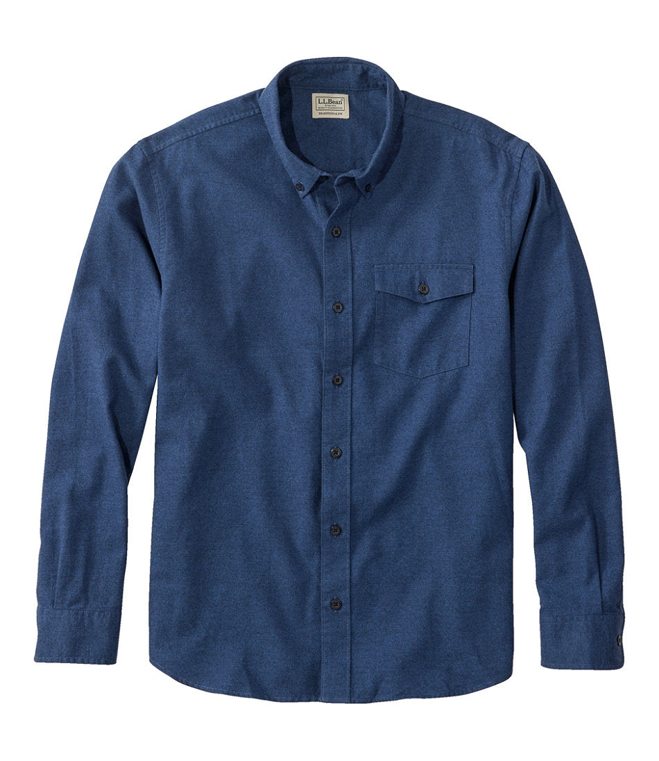 Men's Brushed Jaspé Twill Shirt Traditional Untucked Fit