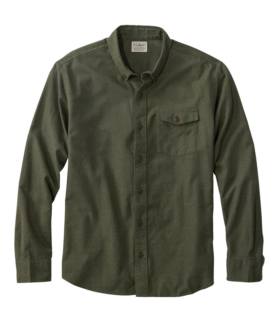 Men's Brushed Jaspé Twill Shirt Traditional Untucked Fit